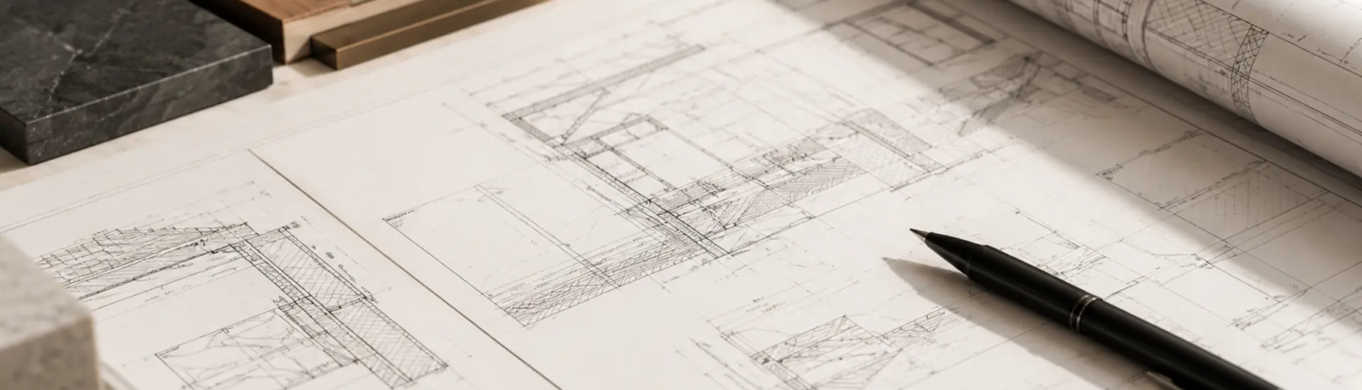 Detailed architectural drawings prepared for technical documentation